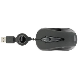 MOUSE MINI ALAMBRICO RETRACTIL EASY LINE EL-993346 CONEXION USB COLOR NEGRO