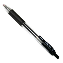 ROLLER ZEBRA SARASA DE TINTA NEGRA COLOR BARRIL TRANSPARENTE PUNTO FINO MEDIDA 0.5 MM 1 PIEZA