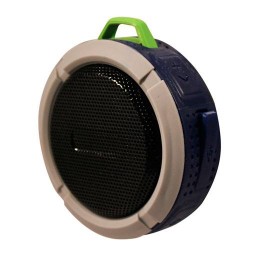 BOCINAS BLUETOOTH INALAMBRICO PORTATIL GINGA GI16BOC02BT-GV CON CONEXIÓN BLUETOOTH COLOR GRIS CON AZUL