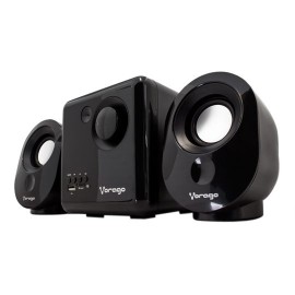 BOCINA CON SUBWOOFER ALAMBRICAS VORAGO SPK-200 CON CONEXIÓN 3.5 MM COLOR NEGRO