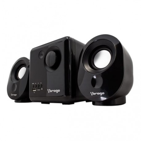 BOCINA CON SUBWOOFER ALAMBRICAS VORAGO SPK-200 CON CONEXIÓN 3.5 MM COLOR NEGRO