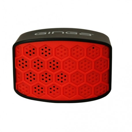 BOCINAS BLUETOOTH INALAMBRICO PORTATIL GINGA GI16BOC01BT-NR CON CONEXIÓN BLUETOOTH COLOR NEGRO CON ROJO