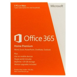 PAQUETERIA MICROSOFT OFFICE 365 HOME PREMIUM CON 5 LICENCIAS