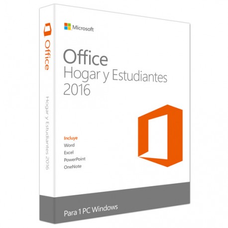 PAQUETERIA MICROSOFT OFFICE HOME AND STUDENT 2016 CON 1 LICENCIA