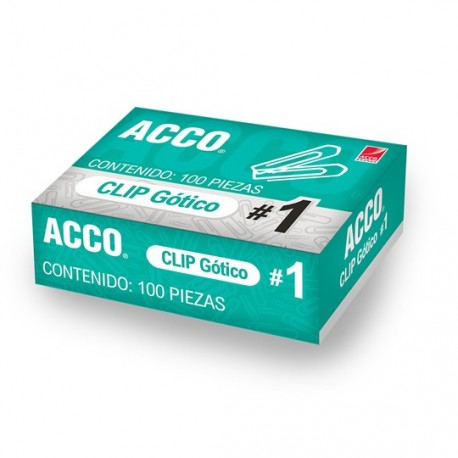 CLIP CUADRADO ACCO NUMERO 1 CAJA CON 100 CLIPS