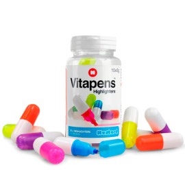 MARCATEXTOS EN FORMA DE CAPSULA BASE AGUA JUST MUSTARD COLOR SURTIDO 10 PIEZAS