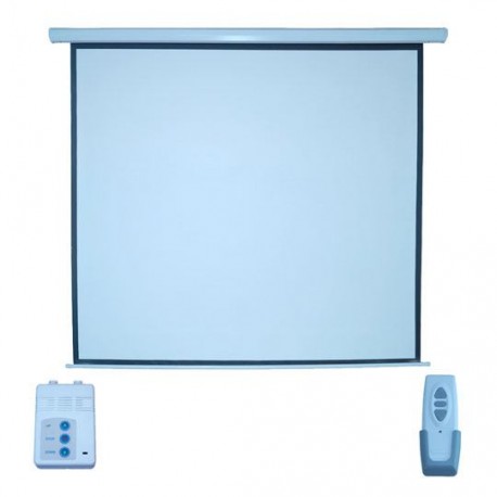 PANTALLA PARA PROYECCION ELECTRICA MULTIMEDIA SCREENS MSE-213 DE 84 PULGADAS COLOR BLANCO MATE