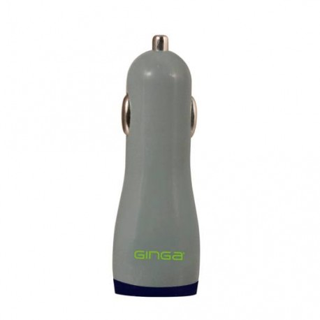 CARGADOR UNIVERSAL PARA AUTOMOVIL GINGA GI16BAL01-GV DE COLOR GRIS CON VERDE