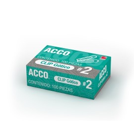 CLIP CUADRADO ACCO NUMERO 2 CAJA CON 100 CLIPS