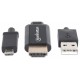 CABLE DE VIDEO MICRO USB A HDMI, CON USB-A MANHATTAN COLOR NEGRO DE 0.76 METROS 151498