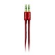 CABLE AUDIO 3.5 MM MACHO A MACHO VORAGO COLOR ROSA DE 1 METRO CAB 115 ROJO