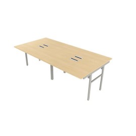 ESCRITORIO MODULO LINEA ITALIA 625 DE MELAMINA Y METAL COLOR MAPLE