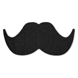 TAPETE PARA ENTRADA JUST MUSTARD FORMA DE MOSTACHO DE PLÁSTICO COLOR NEGRO