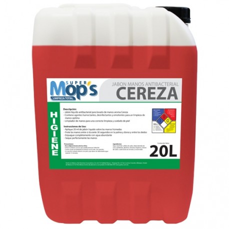 JABON LIQUIDO PARA MANOS MOP´S 20 LT CEREZA