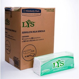 SERVILLETA TRADICIONAL LYS 91637 DE 500 HOJAS SENCILLAS 12 PAQUETES