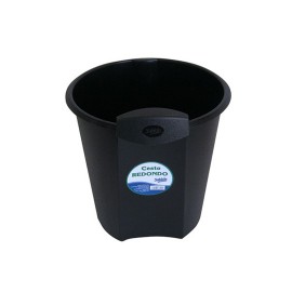 CESTO DE BASURA REDONDO DE PLASTICO SABLON COLOR NEGRO TAMAÑO 28.5 X 29 X 28.5 CM PARA 12.5 L
