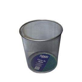 CESTO DE BASURA REDONDO DE MALLA SABLON COLOR NEGRO TAMAÑO 27.5 X 28 CM PARA 12.5 L