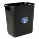 CESTO DE BASURA RECTANGULAR DE PLASTICO SABLON COLOR NEGRO TAMAÑO 38.5 X 25.5 X 38.7 CM PARA 24 L
