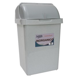 CESTO DE BASURA RECTANGULAR DE PLASTICO SABLON COLOR GRIS TAMAÑO 34 X 30 X 53 CM PARA 25 L