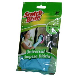 GUANTES DE HULE SCOTCH-BRITE DEL NUMERO 8 USO DOMESTICO COLOR AZUL 1 PZA