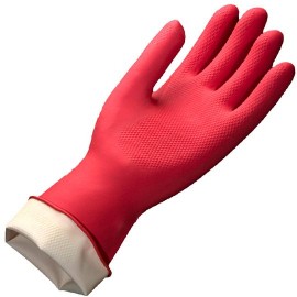 GUANTES DE HULE VITEX DEL NUMERO 10 USO MULTIUSOS COLOR ROJO 1 PZA