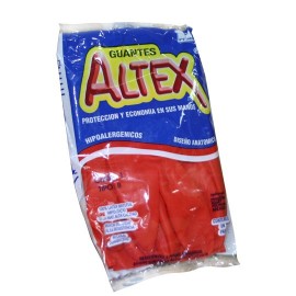GUANTES DE HULE ALTEX DEL NUMERO 9 USO DOMESTICO COLOR ROJO 1 PZA