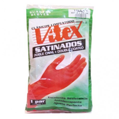 GUANTES DE HULE VITEX DEL NUMERO 9 USO DOMESTICO COLOR ROJO 1 PZA
