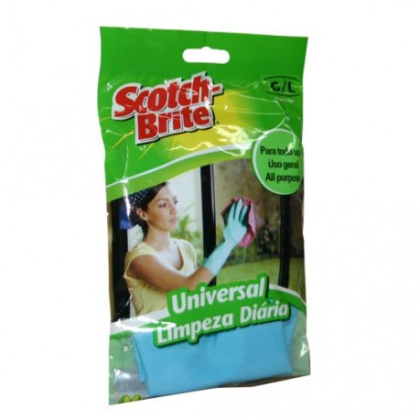 GUANTES DE HULE SCOTCH-BRITE DEL NUMERO 9 USO DOMESTICO COLOR AZUL 1 PZA
