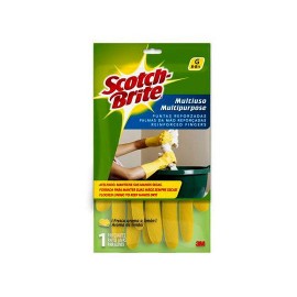 GUANTES DE LATEX SCOTCH-BRITE DEL NUMERO 8 - 8 1/2 USO MULTIUSOS COLOR AMARILLO 1 PZA