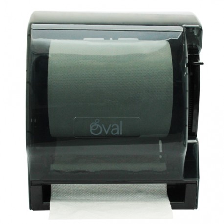 DESPACHADOR DE TOALLA EN ROLLO OVAL MEDIDAS 28 X 33.8 X 24.2 CM COLOR HUMO 1 PZA
