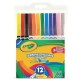 PLUMON SURTIDO CRAYOLA PLUMON DELGADO LAVABLE TIPO DE PUNTA FINA 12 PIEZAS