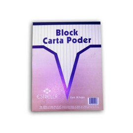 BLOCK CARTA PODER ESTRELLA TAMAÑO CARTA DE 50 HOJAS