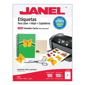 ETIQUETAS BLANCAS JANEL J-5165 DE 216 X 279 MM 1 PAQUETE