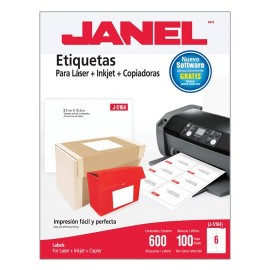 ETIQUETAS BLANCAS JANEL J-5164 DE 8.5X10.2 CM 1 PAQUETE