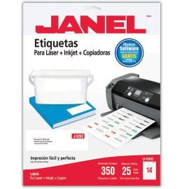 ETIQUETAS BLANCAS JANEL J-5262 DE 3.4X10.2 CM 1 PAQUETE