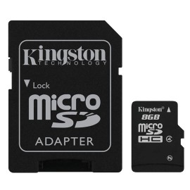 MEMORIA MICRO SD SDC4/8GB KINGSTON DE 8 GB CLASE 4 CON ADAPTADOR