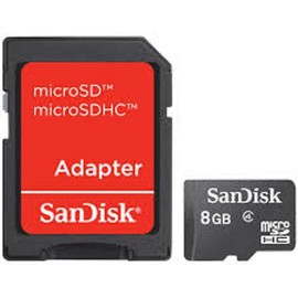 MEMORIA MICRO SD SANDISK SDQM8 DE 8 GB CLASE 4 CON ADAPTADOR