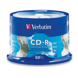 DISCO COMPACTO CD-R VERBATIM 95005CD CAPACIDAD 700 MB VELOCIDAD 52X PRESENTACION CAMPANA DE 50 PIEZAS
