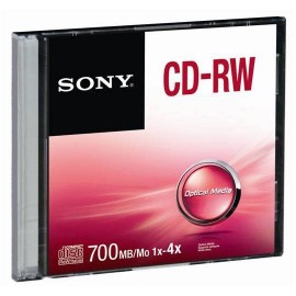 DISCO COMPACTO CD-RW SONY CRW80 CAPACIDAD 700 MB VELOCIDAD 48X PRESENTACION INDIVIDUAL