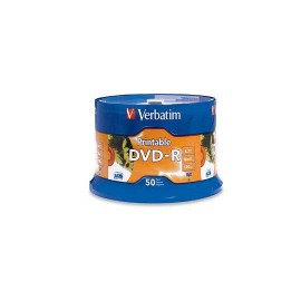 DVD DVD-R IMPRIMIBLE VERBATIM CAPACIDAD 4.7 GB VELOCIDAD DE TRANSFERENCIA 16X CAMPANA DE 50 PIEZAS