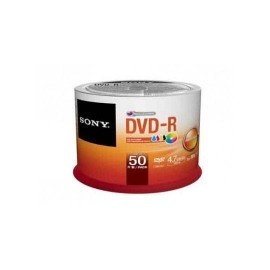 DVD DVD-R IMPRIMIBLE SONY CAPACIDAD 4.7 GB VELOCIDAD DE TRANSFERENCIA 16X CAMPANA DE 50 PIEZAS