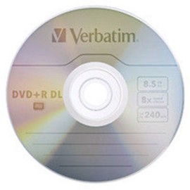 DVD DOBLE CAPA DVD R VERBATIM 95310 CAPACIDAD 8.5GB VELOCIDAD DE TRANSFERENCIA 8X CAMPANA DE 20 PIEZAS