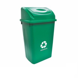 Bote de basura grande de 65 litros verde